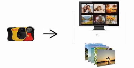 Numérisez votre appareil jetable et recevez les photos à domicile